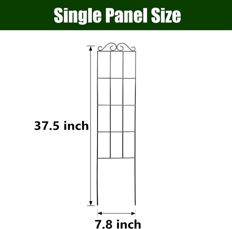 Lavish Craft 30'' Metal Garden Trellis for Climbing Plants (Pack of 4) - Indoor/Outdoor Sturdy Trellis for Potted House Plants, Vines, Black - Image 3
