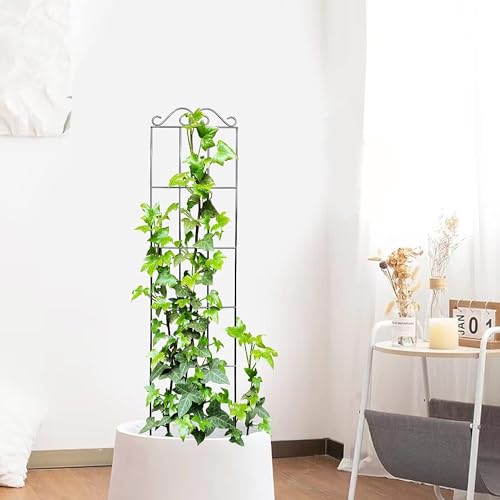 Lavish Craft 30'' Metal Garden Trellis for Climbing Plants (Pack of 4) - Indoor/Outdoor Sturdy Trellis for Potted House Plants, Vines, Black - Image 2
