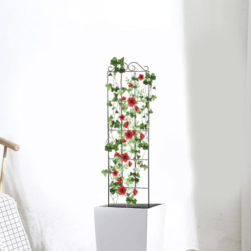 Lavish Craft 30'' Metal Garden Trellis for Climbing Plants (Pack of 4) - Indoor/Outdoor Sturdy Trellis for Potted House Plants, Vines, Black - Image 4