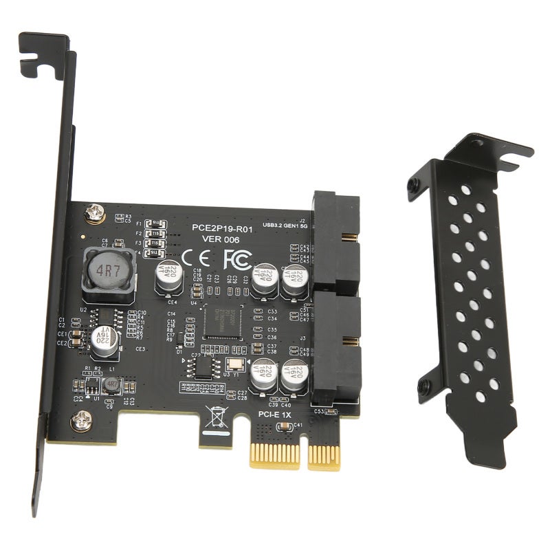 بطاقة توسيع PCIE إلى USB 3.2 بسرعة 5 جيجابت في الثانية، بطاقة توسيع USB3.2 أمامية من الجيل الأول، منفذان، موصل 19 سنًا، بطاقة رفع، لوحة سوداء بموصل 19 سنًا - Image 4