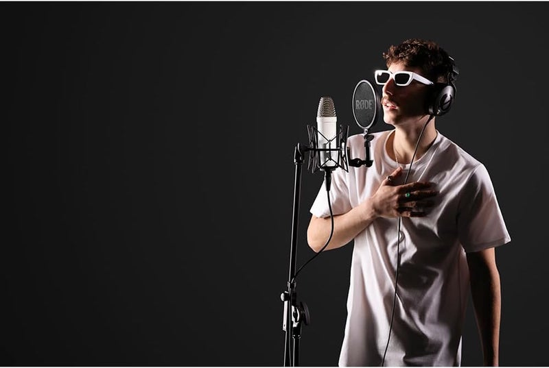 RØDE NT1 Signature Series Large-diaphragm Condenser Microphone with Shock Mount, Pop Filter and XLR Cable for Music Production, Vocal Recording, Streaming and Podcasting (White) - Image 2