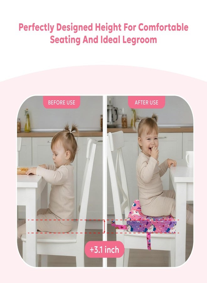 Ballad Toddler Booster Seat for Dining Table,Portable Kids Booster Seat - Adjustable, Non-Slip, Lightweight & Easy to Clean (Pink Horse) - Image 2