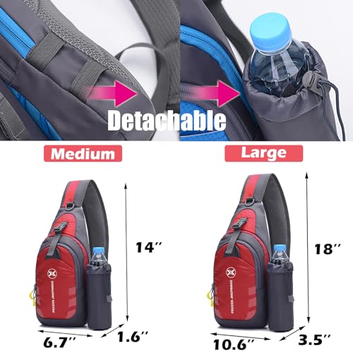 Peicees Chest Crossbody Sling Backpack Bag Travel Bike Gym Daypack for Women Men - Image 5