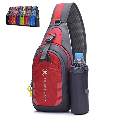 Peicees Chest Crossbody Sling Backpack Bag Travel Bike Gym Daypack for Women Men - Image 1