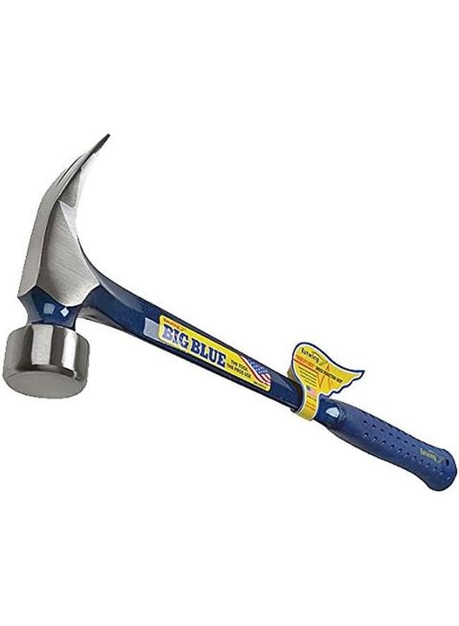 Estwing Big Blue Framing Hammer 25 Oz Straight Rip Claw With Forged Steel Construction And Shock Reduction Grip E3 25S  - Image 3