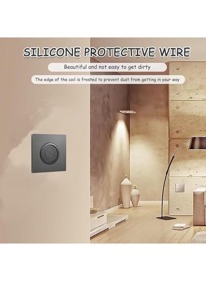 إيروريكس طقم لوحة حائطية مزودة بفرشاة، مكون من قطعتين، غطاء مدخل كابلات مثبت في الحائط لإدارة الكابلات بكفاءة، لوحة أمامية مقاس 35 مم مع ملحق فرشاة، حل منظم المقبس، غطاء فتحة كابل مثبت على الحائط - Image 3