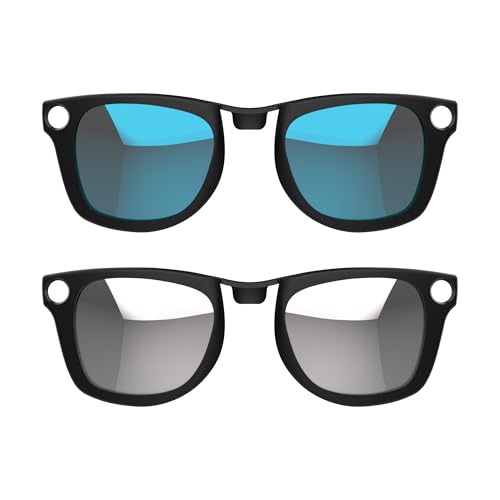 HiBloks 2Pcs Polarized Clip for Ray-Ban Meta Wayfarer RW4008 & Gen 2 RW4012 Large Smart Glasses, Discoloration Clip-on for RayBan Meta Wayfarer Gen 2 Protect Your Eyes, Cool and Fashion (Silver, Blue) - Image 1