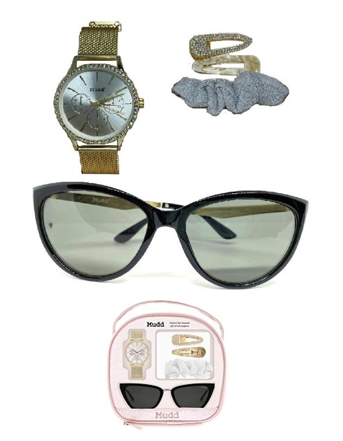 Mudd Women's Analogue Watch with Matching Sunglasses and Hair Accessories Set, A0839G-42-H27 - Image 1