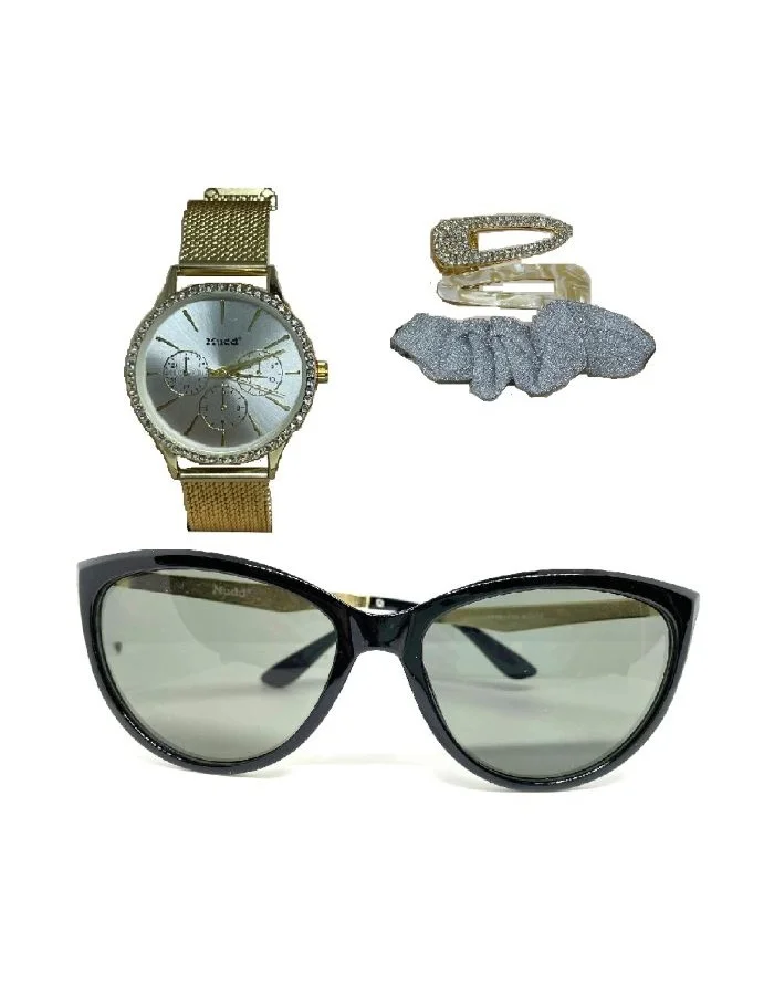 مود Mudd Women's Analogue Watch with Matching Sunglasses and Hair Accessories Set, A0839G-42-H27