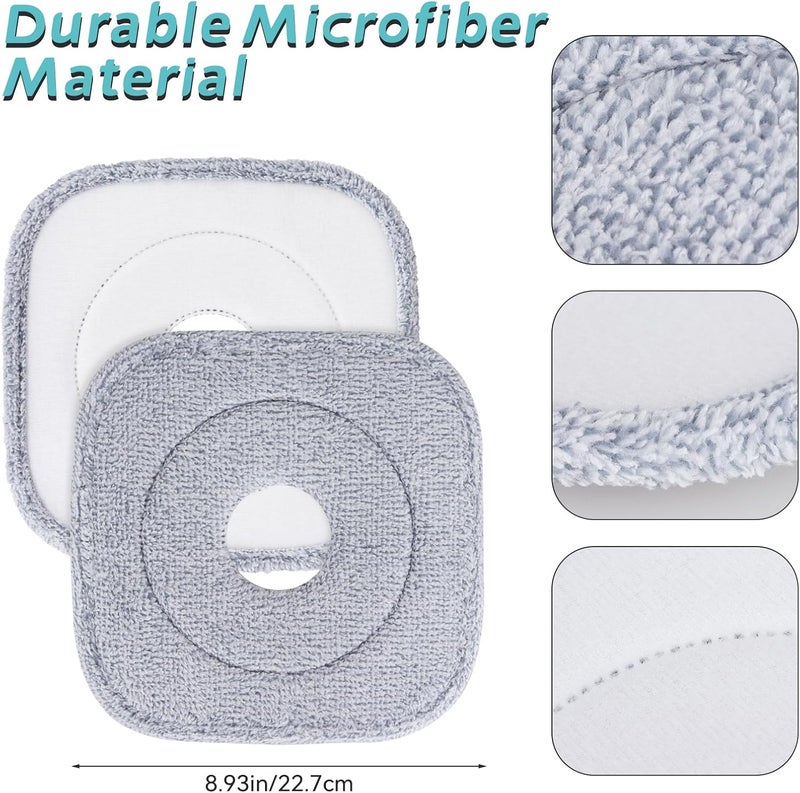 أغطية مكنسة مربعة قابلة للتغيير، متوافقة مع مكنسات True & Tidy SPIN-800 TrueClean و M16 Spin Mop، وأغطية المكنسة المصنوعة من الألياف الدقيقة مناسبة لجميع أنواع المكنسات المربعة بقطر 9 بوصات والحوض المرافق لها (��بوة تحتوي على 8 قطع). - Image 2