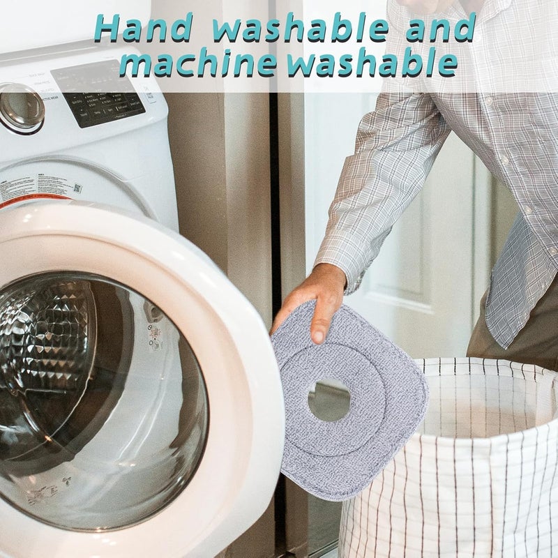 أغطية مكنسة مربعة قابلة للتغيير، متوافقة مع مكنسات True & Tidy SPIN-800 TrueClean و M16 Spin Mop، وأغطية المكنسة المصنوعة من الألياف الدقيقة مناسبة لجميع أنواع المكنسات المربعة بقطر 9 بوصات والحوض المرافق لها (��بوة تحتوي على 8 قطع). - Image 5