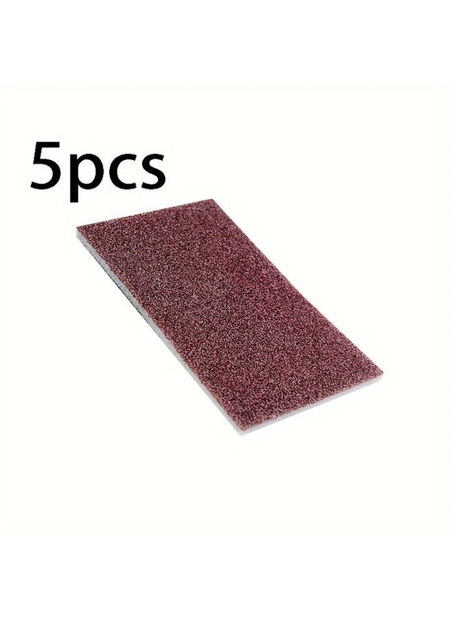 5 Pack Sandpaper Sponge Scrub Pads Rust Remover Kitchen Cleaning Brush Manual Sanding Tool - Image 1