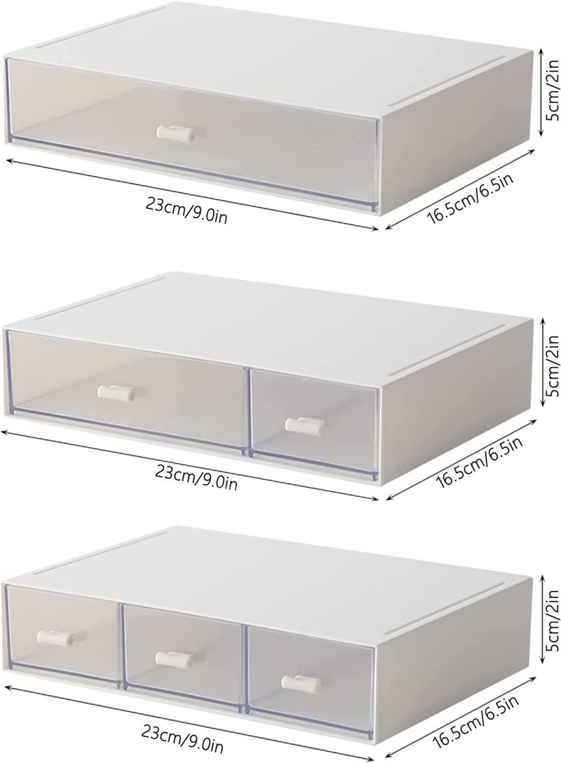 kulusion Desk Organizer-3 Tier Stackable Storage Drawers with 6 Compartments White Stackable Great for Makeup, Bathroom Organization Accessories Etc (White) - Image 2