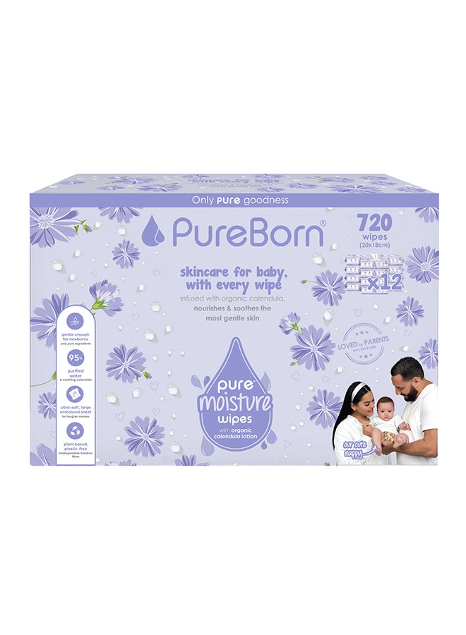 PureBorn مناديل لوشن رطوبة نقية مع لوشن كاليندولا العضوي - Image 1
