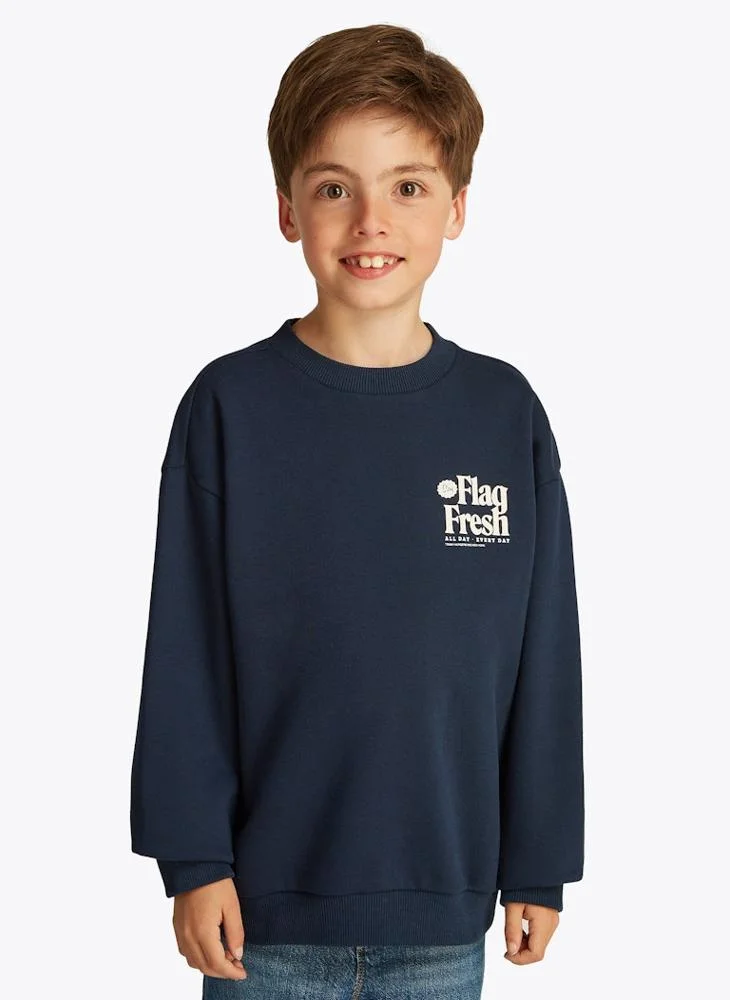 TOMMY HILFIGER Youth Fun Flag Print Sweatshirt