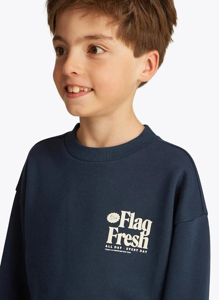 TOMMY HILFIGER Youth Fun Flag Print Sweatshirt