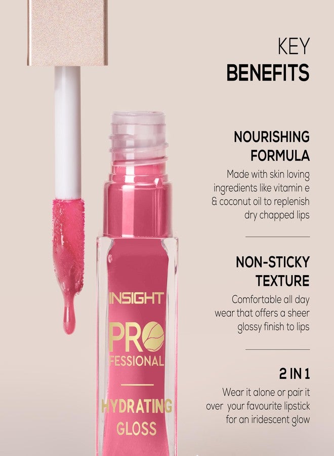 INSIGHT Professional Hydrating Lip Gloss - Cherry Spritz | Non-Sticky, Long-Lasting Moisture & Shine | Infused with Vitamin E & Coconut Oil | Sheer, Glossy Finish | For Soft, Plump Lips (10g) - Image 3