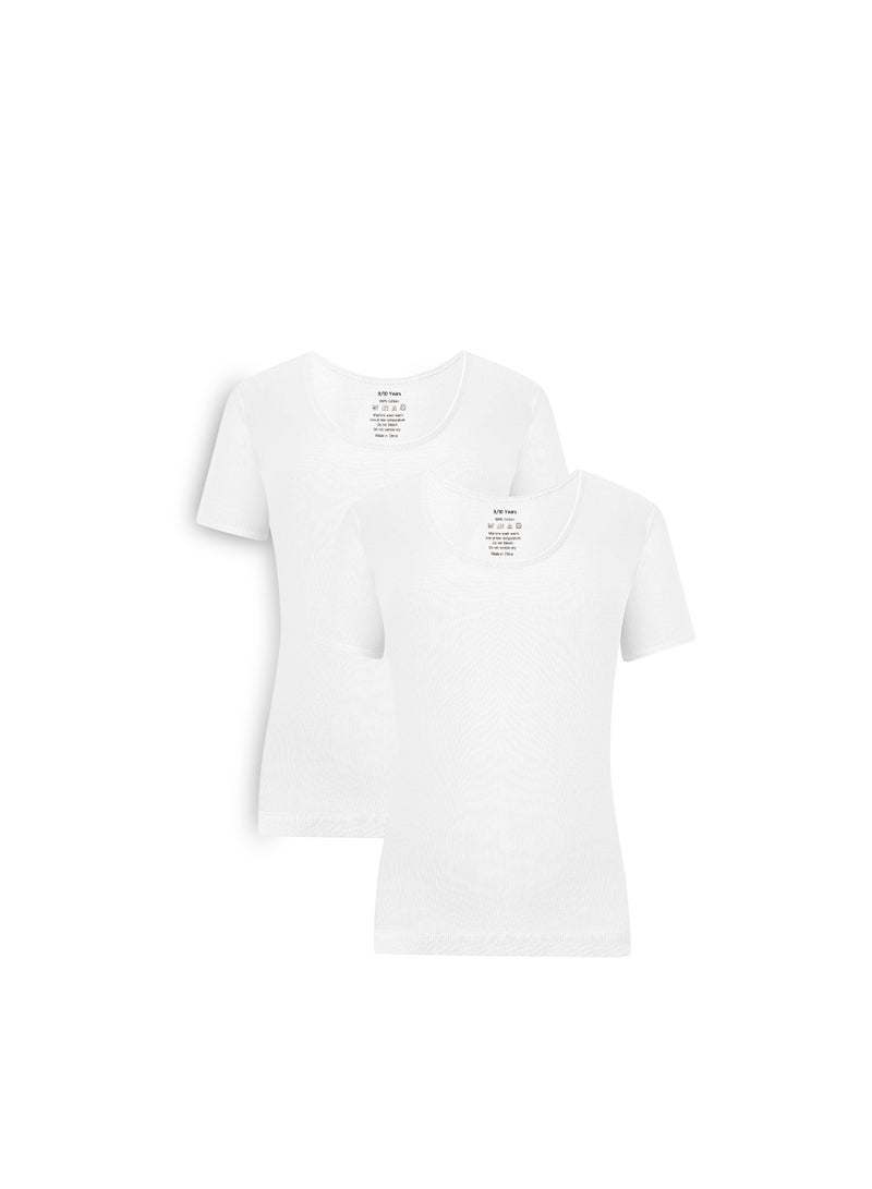 Mariposa Mariposa Girls Undershirts White  2 Pack  - Image 1
