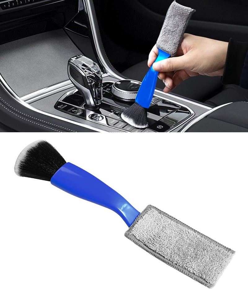 Reswish Universal 2 in 1 Duster for Car Clean,Car Bursh Tool,Double Head Brush,Auto Interior Detailing Brush,Soft Car Interior Detailing Brush Dust Brush (Blue) - Image 1