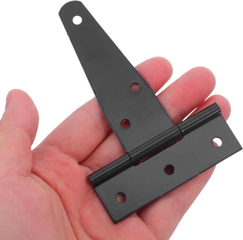 Ciieeo 4pcs Heavy Duty T Strap Gate Hinges Matte Black Fence Hardware for Outdoor Yard and Garden Doors, Small Farm Gate Hinge Replacement Arrow Decor - Image 4