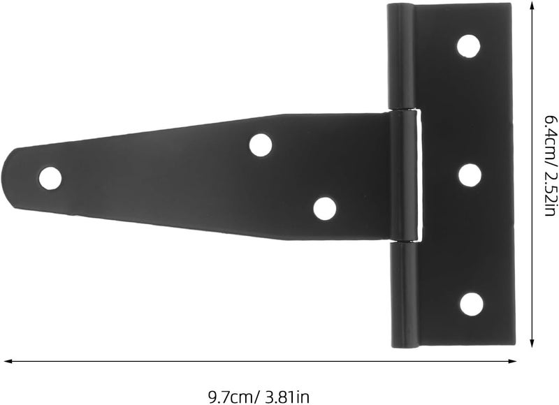 Ciieeo 4pcs Heavy Duty T Strap Gate Hinges Matte Black Fence Hardware for Outdoor Yard and Garden Doors, Small Farm Gate Hinge Replacement Arrow Decor - Image 2
