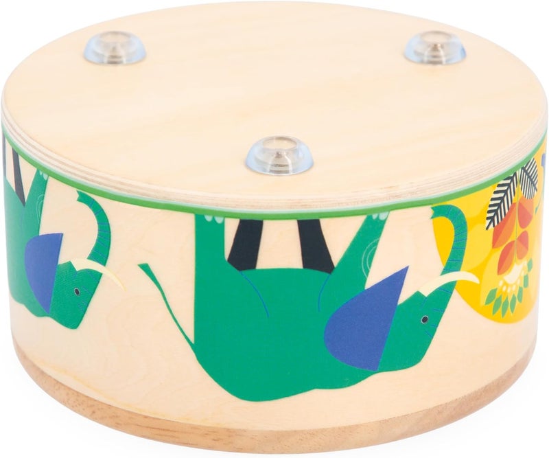 Janod - Gioia drum - FSC wood drum + drumstick - role play and early musical education - watercolour - from 18 months, J07650 - Image 4
