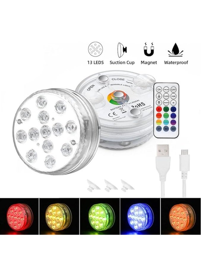General LED Pool Light with Remote Control, Magnetic Pool Light IP68 16 RGB LED Colors with Underwater Light Suction Cup  - Image 2