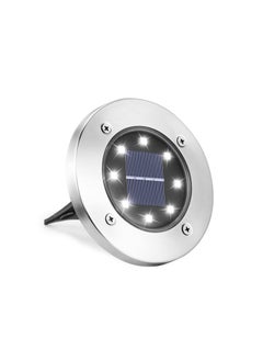 Y&D 2 Pcs Solar Ground Lights LED Disk Lights Waterproof Garden In-ground Outdoor Landscape Lighting for Lawn Yard Deck Patio Walkway (White)  - Image 1