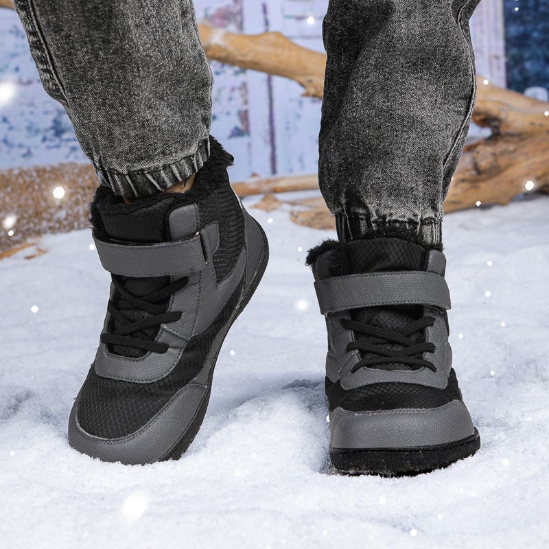 2024 Winter New Children'S High-Top Fleece-Lined Thick Wide-Head Cotton Shoes Outdoor Warm Snow Boots - Image 5