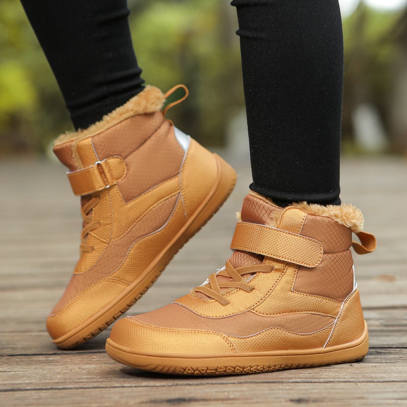 2024 Winter New Children'S High-Top Fleece-Lined Thick Wide-Head Cotton Shoes Outdoor Warm Snow Boots - Image 2