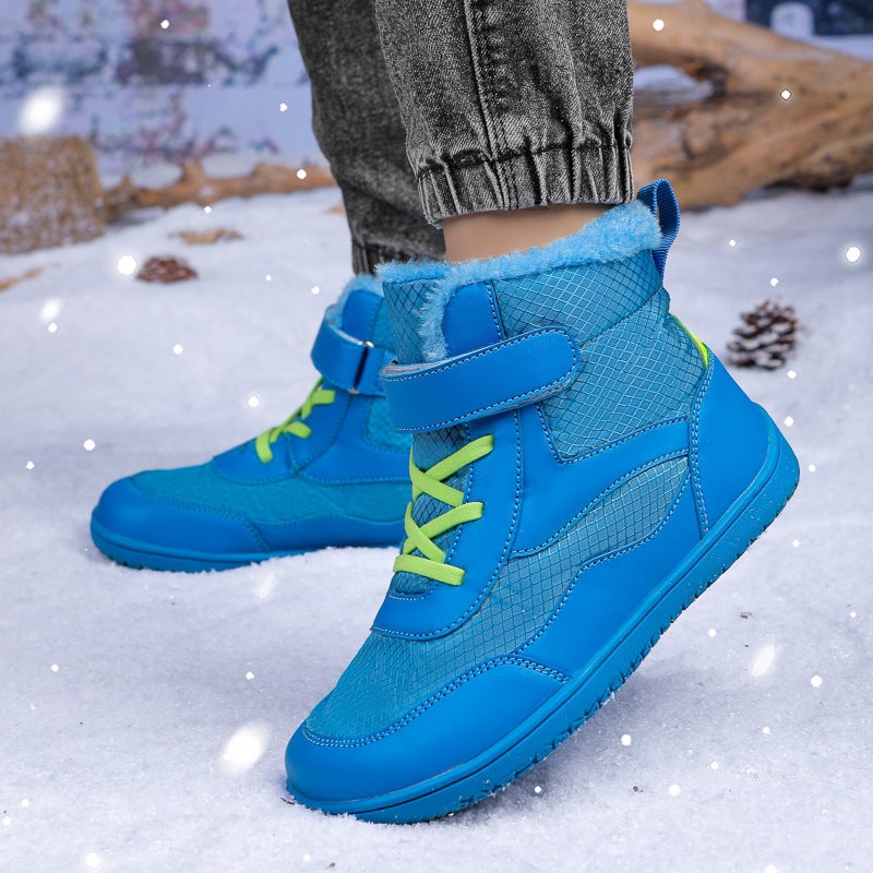 2024 Winter New Children'S High-Top Fleece-Lined Thick Wide-Head Cotton Shoes Outdoor Warm Snow Boots - Image 4