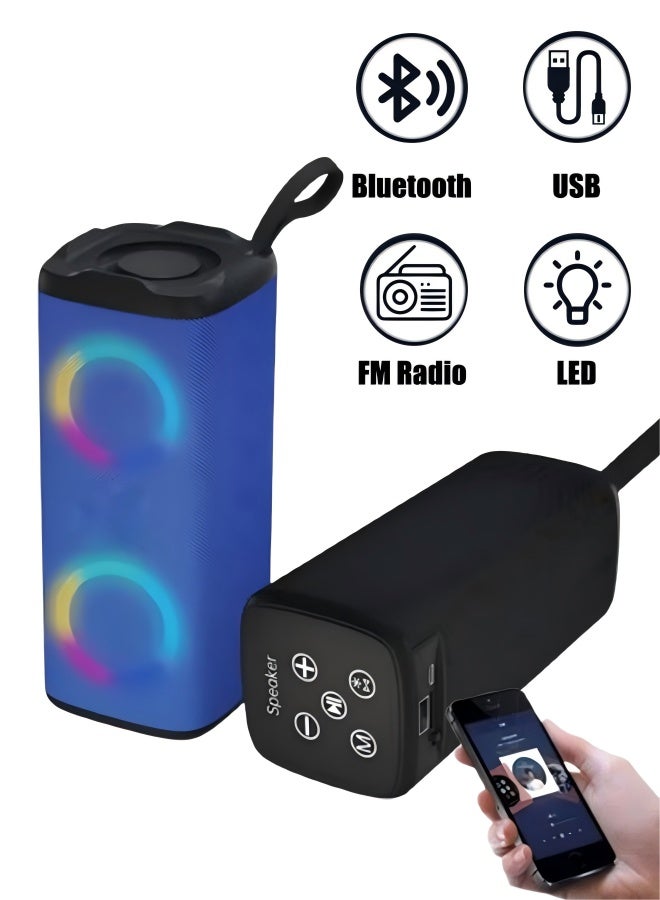 Portable Bluetooth Wireless Speaker with LED Melody with High Volume Stereo Sound Support USB Outdoor RGB Wireless Stereo Round Speaker Surround Sound for Home Party Outdoor Picnic - Image 1