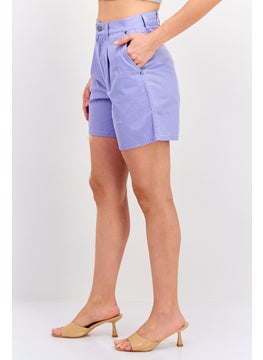 Wrangler Women Solid Basic Shorts, Purple  - Image 2