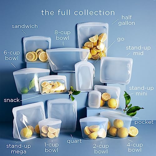 Stasher Premium Silicone Reusable Food Storage Stand-Up Bag Mega, Clear, Microwave, Sous Vide, Dishwasher, Oven and Freezer Safe, BPA Free, Leak-free, Eco-friendly, 104 Oz - Image 5