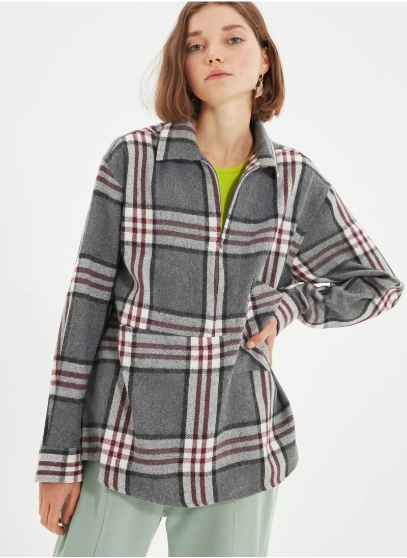 trendyol Checked Relaxed Fit Shirt