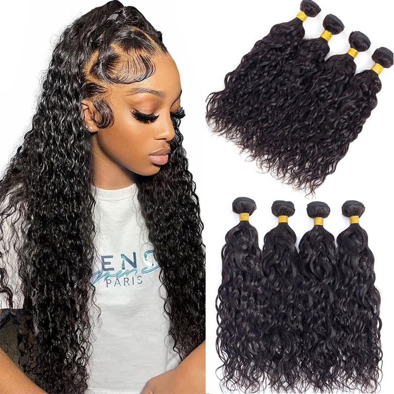 12A Water Wave Bundles Human Hair 4 Bundles 16 18 20 22 400g 100 Unprocessed Virgin Brazilian Natural Water Wave Human Hair Weave Bundles Natural Color