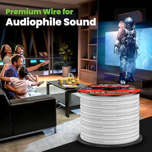 GearIT سلك مكبر الصوت 16AWG، سلك مكبر الصوت من سلسلة GearIT Pro 16 قياس (100 قدم / 30.48 متر) استخدام رائع لمكبرات الصوت في المسرح المنزلي ومكبرات الصوت في السيارة، أبيض - Image 2