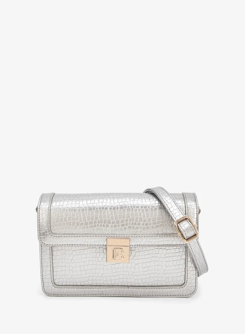 Textured Crossbody Bag with Detachable Strap