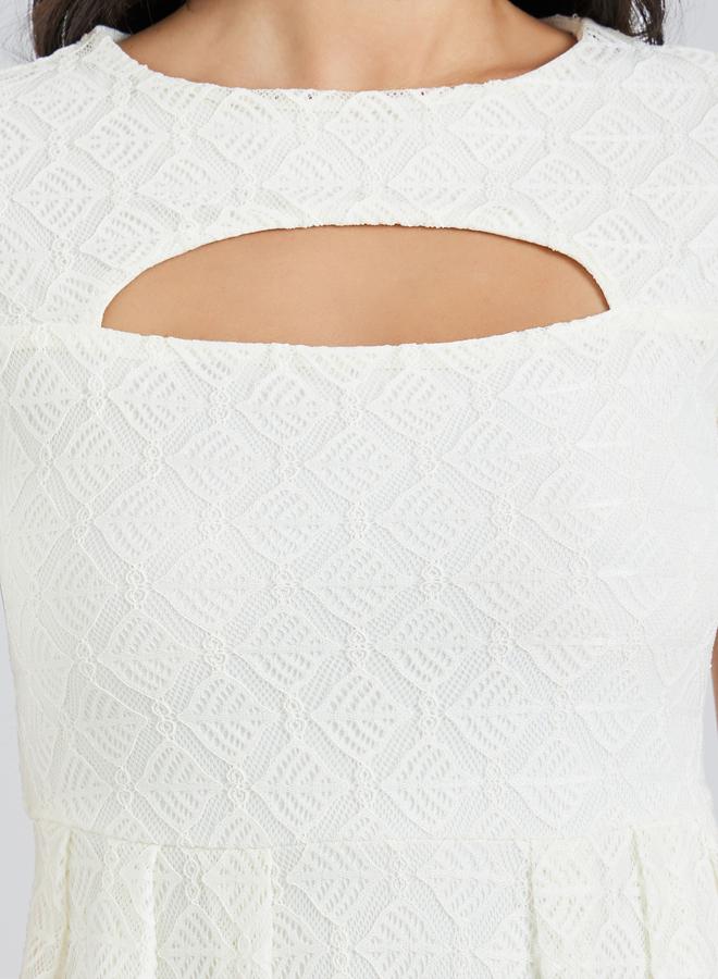 ستايلي فستان ميدي بفتحات وطبقة دانتيل - Image 4