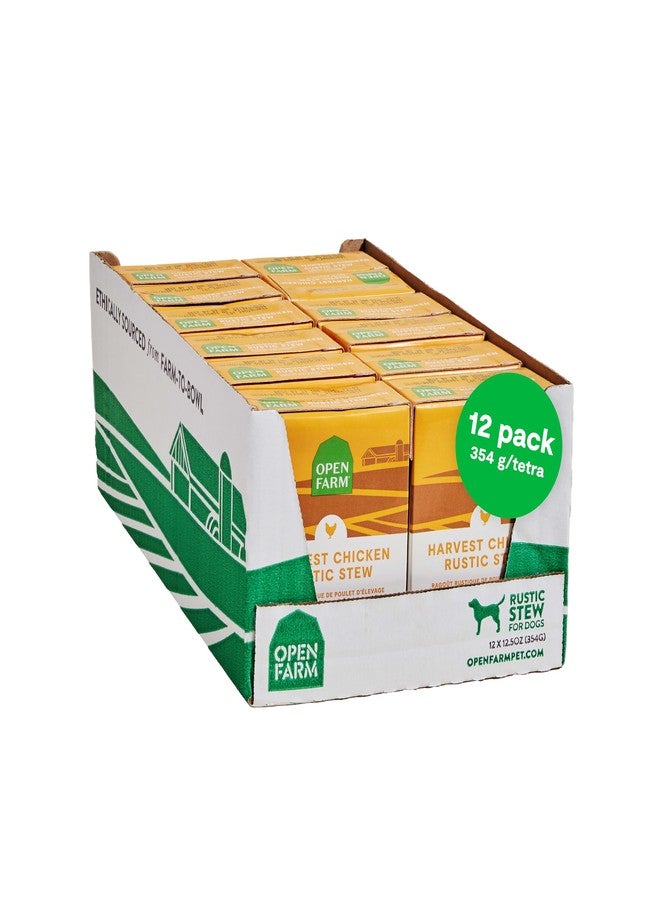 Open Farm طعام الكلاب الرطب من أوبن فارم روستيك ستيوز، خالٍ من الحبوب، كامل ومتوازن بمكونات صالحة للاستهلاك البشري، لحم وعظام من حيوانات تربى بطريقة إنسانية، وصفة دجاج هارفست، عبوات 12.5 أونصة (كرتونة من 12 عبوة) - Image 1