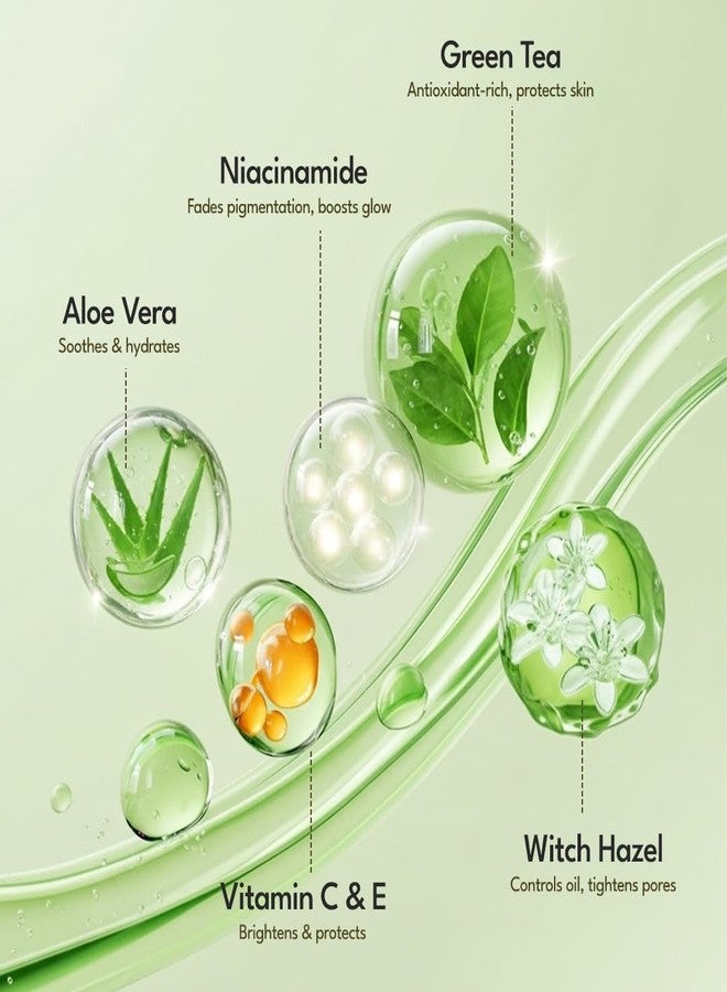 FLiCKA Green Tea Face Wash | Infused With Niacinamide, Witch Hazel & Aloe Vera | Gentle & Non-Drying Formula | Deep Cleansing, Brightening & Hydrating | Suitable for All Skin Types - Image 4