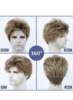 KASTWAVE Men's Short Afro Wig for 70s 80s Disco Fancy Dress - Dark Blonde Hair Accessory for Cosplay and Halloween  - Image 2