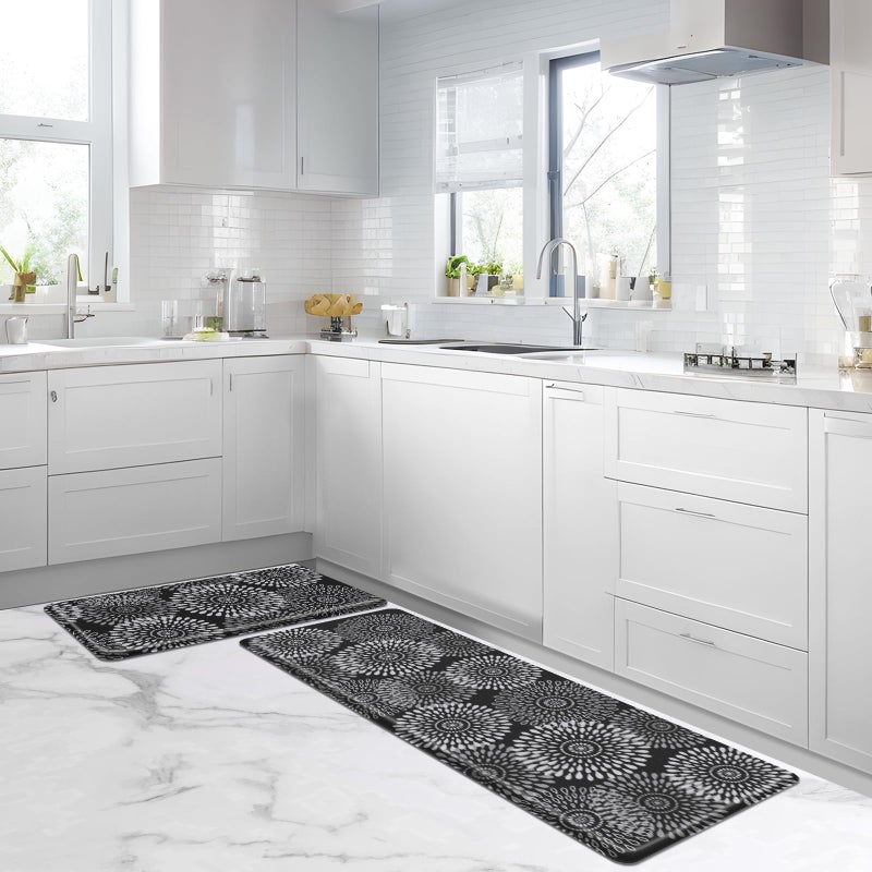 LuxStep Kitchen Mat Cushioned Rugs Anti-Fatigue Mats for Kitchen Floor,Waterproof Non-Slip Mats and Rugs Set for Office,Floor,Laundry 17.3"Ã—30"+17.3"Ã—47",Black - Image 4