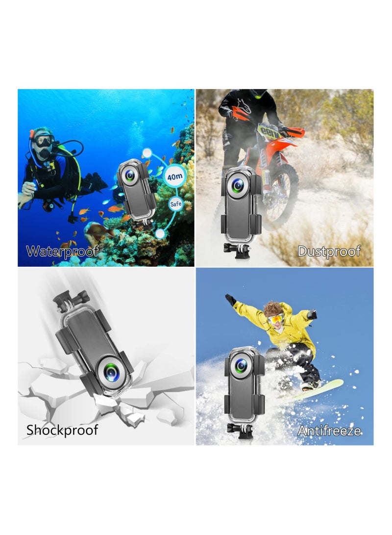 Waterproof Case Housing Dive Case for Insta360 ONE X2 Action Camera, Waterproof Up to 40m/131ft, for Diving, Snorkeling, Swimming