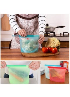 ANYM ANYM Airtight Zip Lock Silicone Reusable Leakproof Preservation Bag for Vegetable Food Refrigerator Storage 1 Piece  - Image 4