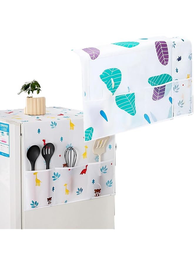 erorex Refrigerator Dust Proof Cover Refrigerator Cover Eva Plastic Lightweight Washable Side Pocket Design Dustproof Waterproof Suitable For Refrigerators Microwaves Ovens Etc Random Style - Image 1