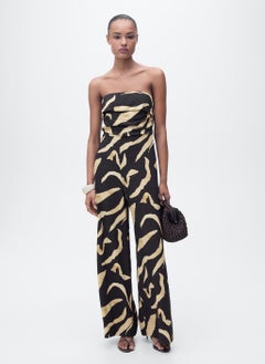 MANGO Printed Strapless Jumpsuit  - Image 1