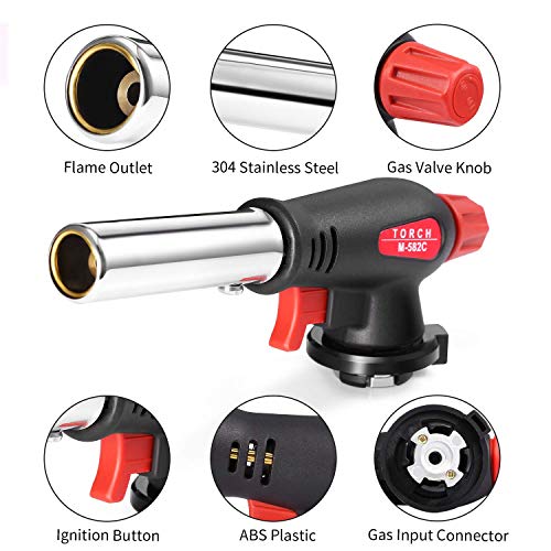 zhart Camping Welding BBQ Auto Ignition Flamethrower Burner Butane Gas Blow Torch - Image 3