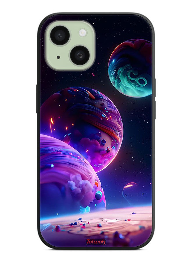 Tolwak Apple iPhone 15 Plus Protective Case Cover Planet Pattern - Image 2