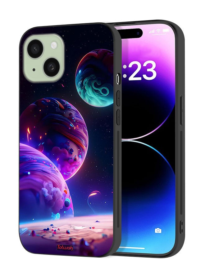 Tolwak Apple iPhone 15 Plus Protective Case Cover Planet Pattern - Image 1